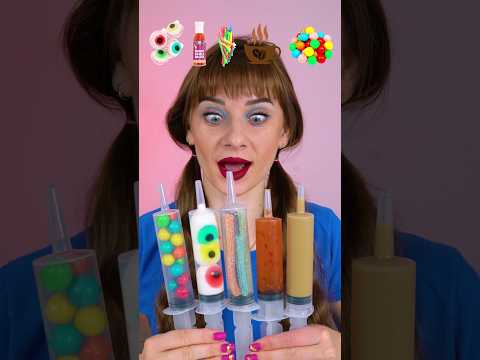 ASMR Emoji Gummy Eyeballs, Sauce, Bubble Gum Mukbang #shorts