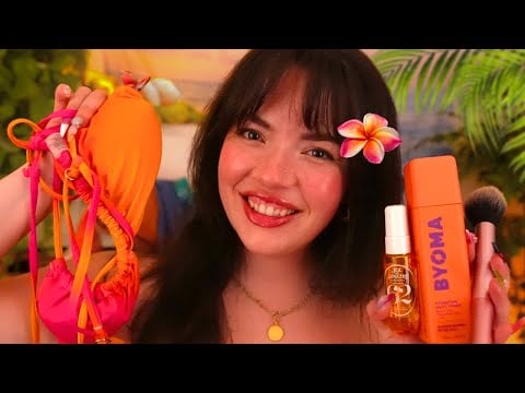ASMR Pampering You for Your Tropical Vacation 🥥🌴🌺🍍 (personal assistant, makeup, skincare)