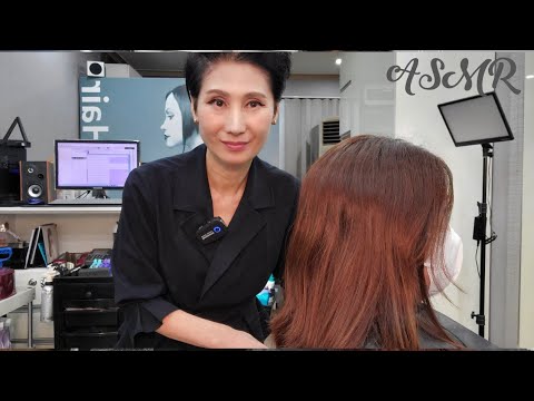 미용실 ASMR  황갈색 뿌리 흰머리커버   tan root gray hair cover/Korean hair salon