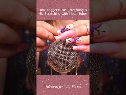 ASMR Dual Triggers ~ Mic Scratching with Metal Tubes & Mic Scratching ❤️  #asmr #shorts