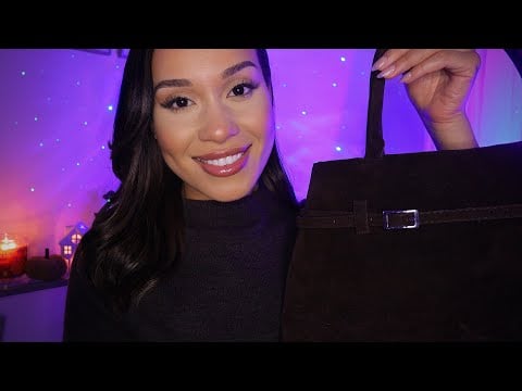 ASMR Cozy What’s in My Bag 🐻👜 Fall Essentials + Gentle Tapping For Sleep