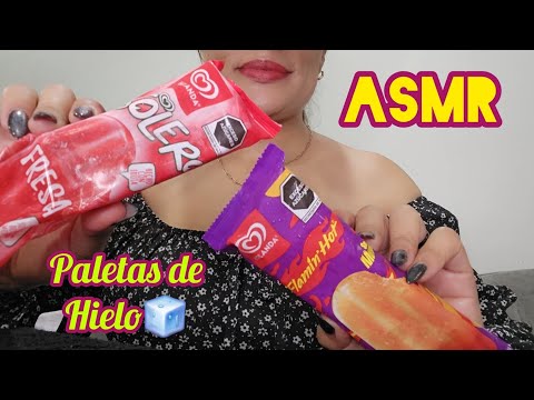 ASMR | MANGO FLAMIN HOT Y SOLERO FRESA | PALETAS HELADAS| super relajante #asmrsounds 
