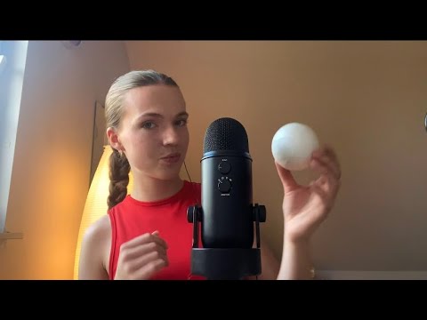 ASMR tapping on styrofoam balls🏐