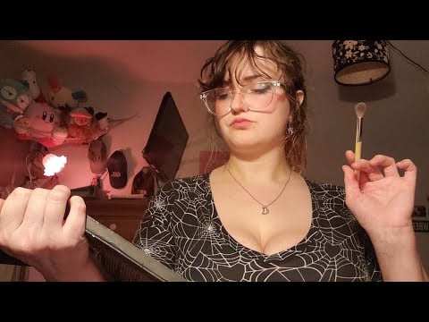 ASMR Mean Big Sister Does Your Makeup for a Halloween Party 