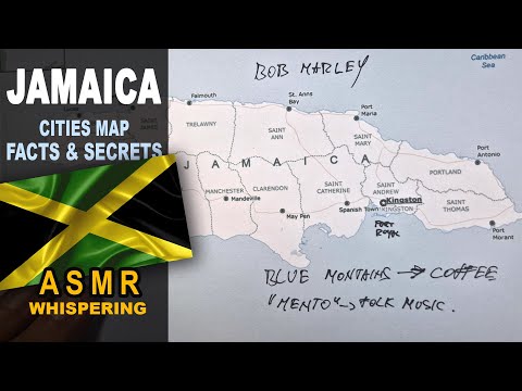 ASMR: Map of JAMAICA outline | Regions and Cities Key Facts and Highlights | ASMR maps and facts