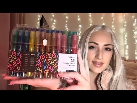 Soothing ASMR // relaxing colouring // Viral Glitter pens ✨
