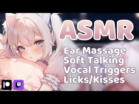 【ASMR】Catgirl Making You Sleepy (Ear Fluffing/Ear Massage/Lickies/Sleep Aid)
