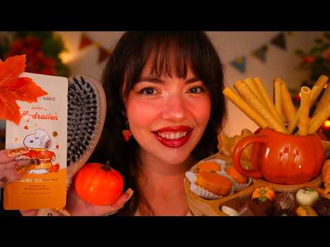 ASMR 1HR Cozy Autumn Personal Attention 🍁🎃(skincare, personal questions, pampering, cooking)