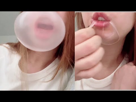 ASMR gum chewing 💋(mouth sounds + bubble gum)
