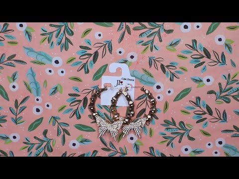 Cubic Zirconia Butterfly Earrings ASMR Chewing Gum