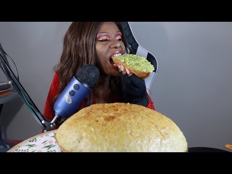 Nadine Baked Savory Homemade Bread And Avocado Spread ASMR Eating Sounds