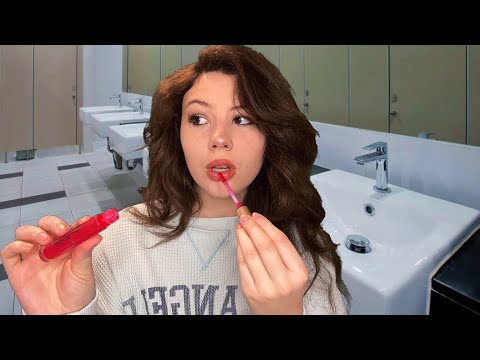 ASMR Mean Popular Girl Does Your Makeup & Hair In The School Bathroom 🙄