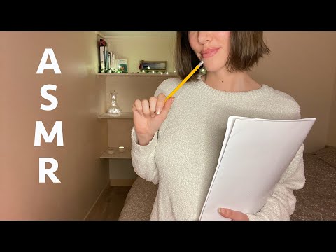 ASMR FRANÇAIS ✏️ Je te pose des questions pour apprendre à te connaitre