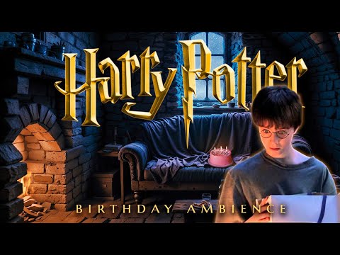 Happy Birthday 🍰 Harry Potter - Philosopher's Stone inspired Ambience & Soft Music - Rain & Ocean