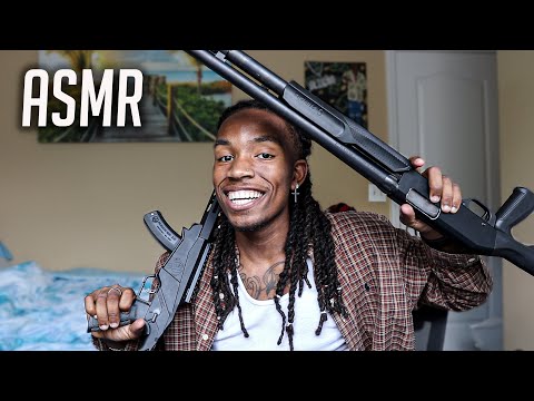 ASMR | **INSANE GUN SOUNDS**  For SLEEP And Relaxation Whispers , Tapping . Soothing Triggers Etc..