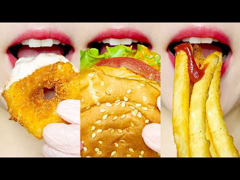 ASMR Juicy Burger, Crispy Chili's & Pizza 🍔🍗🍕 MUKBANG 햄버거 칠리스 피자 먹방 Eating Sounds