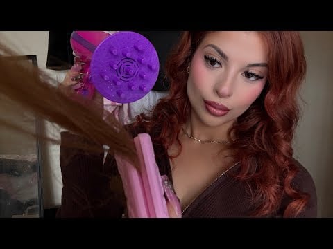 ASMR: Hairstylist Roleplay 🎀 Blow Dryer, Hair Straightening, & Curling ✨