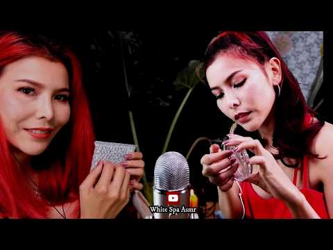 ASMR ไทย🇹🇭 Tapping and scratching with my twin sister เสียงเคาะ และ ขูดผ่อนคลาย