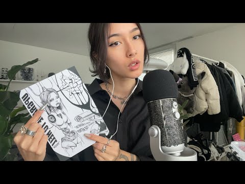 ASMR ☆ my small art business products (whispers, tracing, stickers,..)