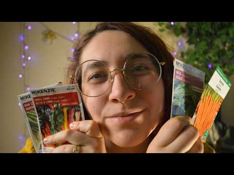 ASMR Helping You Pick Seeds For your Garden (crinkly packages, rain ambience)