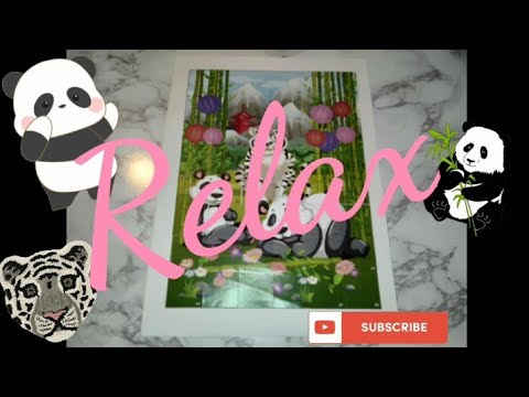 VISUAL ASMR TRIGGERS: PANDA 🐼  STICKER PICTURE PUZZLE #1 (With Music)