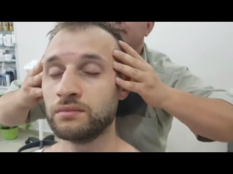 ASMR PROFESYONEL BARBER  HEAD FACE Chest Back MASSAGE THERAPY #ASMR