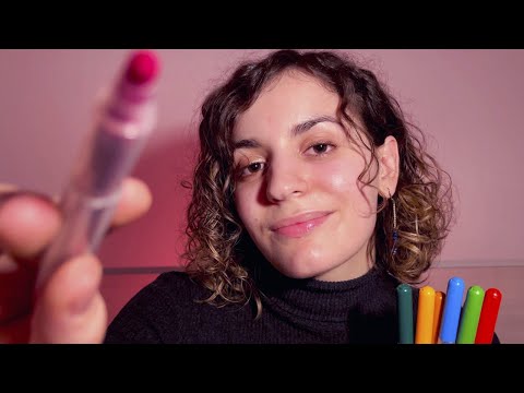 ASMR 👩🏻‍🎨 Te maquillo con rotuladores de colores 🎨