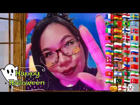 ASMR Happy Halloween in Different Languages 🎃 POV You Are Tiny (Mouth Sounds, Hand Movements)