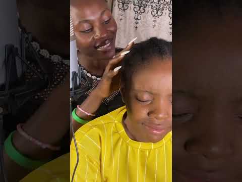 Fast and aggressive scalp scratching asmr ear cleaning with gum chewing