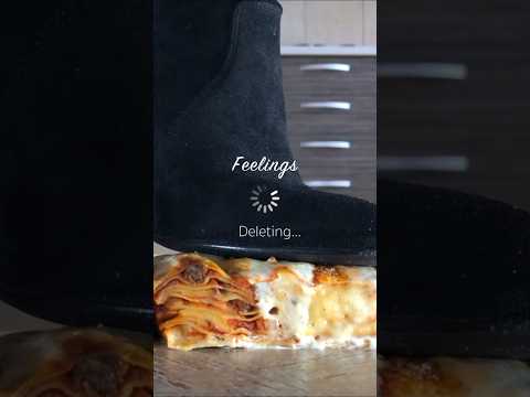 Knee High Boots vs. Lasagna! Oddly Satisfying Food Crushing! ASMR