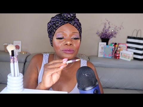 ONE HOUR Calm Microphone With Makeup Brushes Counting Bliss ASMR Gum Chewing Relaxation Sounds