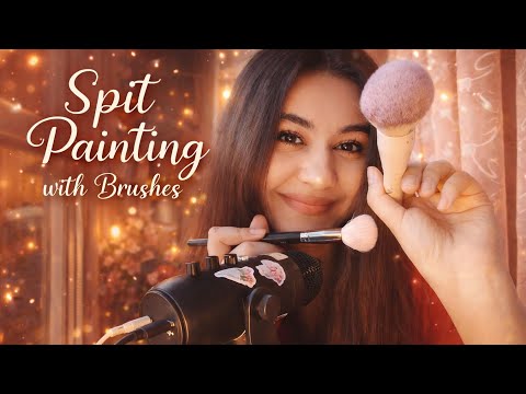 ASMR Spit Painting with Brushes for Deep Sleep