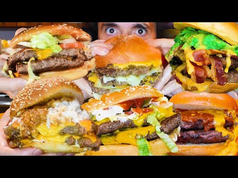 ASMR EATING BURGERS FOR 1 HOUR SAVAGE !!! 먹방 NO TALKING