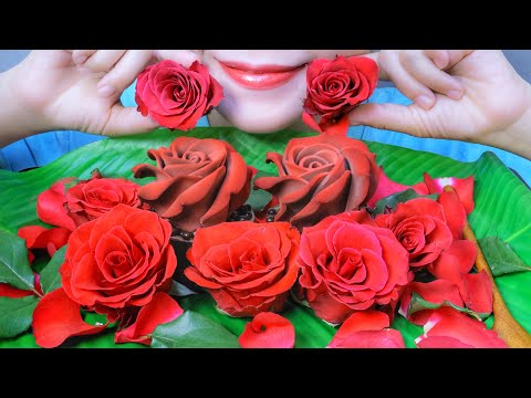 ASMR EATING ROSE MOUSSE CAKE , EATING SOUNDS | LINH-ASMR