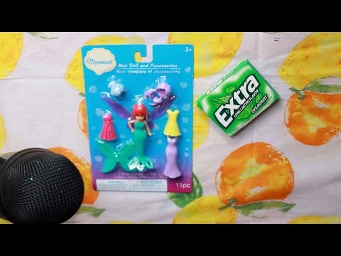 Dollar Tree Mermaid Mini Doll Accessories ASMR Chewing Gum