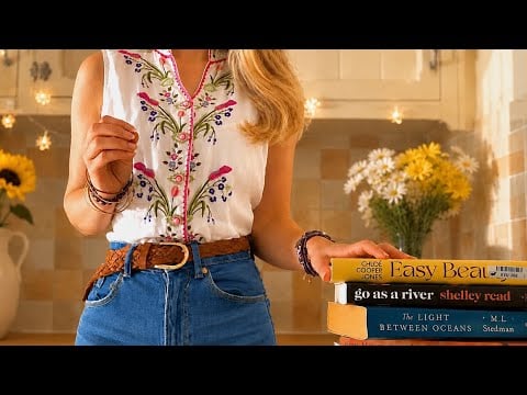 ASMR library - checking out books, book reviews  (lofi non intentional ASMR style) 