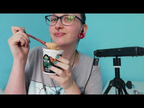 ASMR Eating Hazelnut Latte Flavored Protein Pudding (EATING SOUNDS)