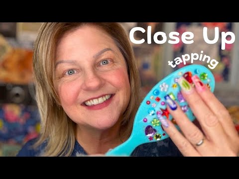 ASMR | Close Up Tapping Triggers | Featuring Long Colorful Ripple Nails 🥰💗🌸