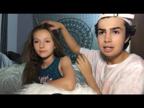 ASMR- Hair Play ft. My Sister! (Brushing, Scalp Massage, Straightening)