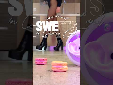 Pea vs. Sweets! Boots Crushing Food! Oddly Satisfying! ASMR