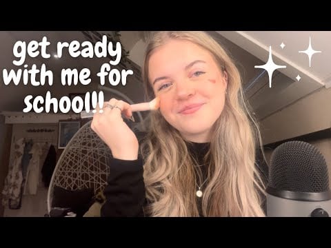 asmr | grwm!! make-up tapping + mouth sounds!
