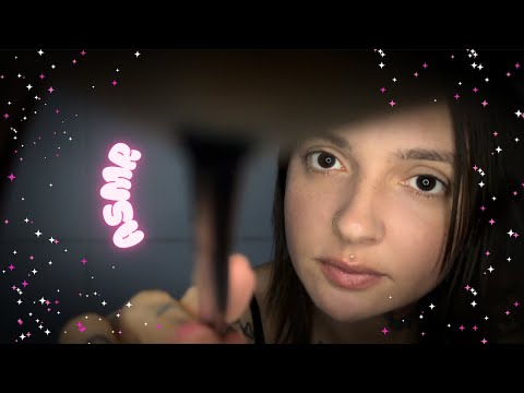 ASMR no quintal com barulho REAL de CHUVA ( pincel e mãos na tela ) 🌧️