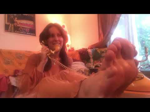 ASMR Bare FEET talking on magic phone