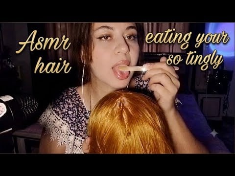 ASMR Eating your hair mouth sounds #asmr 