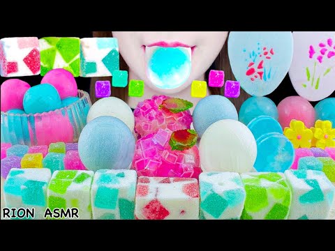 【ASMR】WAGASHI PARTY🍡DANGO,WATER MANJU,KANTEN JELLY,ROUND WAFERS MUKBANG 먹방 EATING SOUNDS NO TALKING