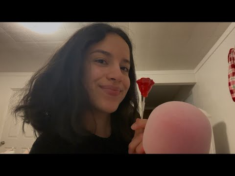 ASMR trying a flower lollipop 🌻🌷🌺🌸 
