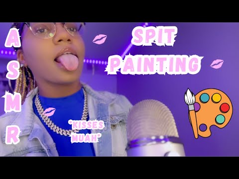 ASMR ✮ SPIT PAINTING ( Intense Mouth Sounds, Countdown, Hand Movements, Personal Attention)