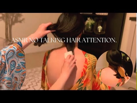 ASMR NO TALKING Scalp & Back Care on a Rainy Night ~ Brushing and soft touch ~ Help to Sleep.