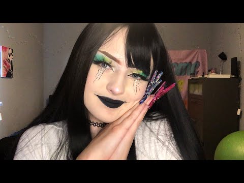 ASMR of me telling you weird and disturbing things// nail tapping, talking, hair brushing