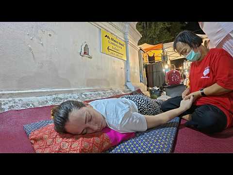 Fabuloso MASAJE CALLEJERO en un mercado de Tailandia 😴
